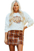 Relaxed Fit Floral Pumpkin Graphic Pullover Sweatshirt