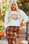 Relaxed Fit Floral Pumpkin Graphic Pullover Sweatshirt