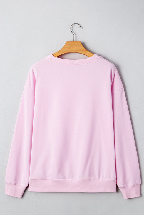 Relaxed Fit Football Graphic Crew Neck Pullover Sweatshirt