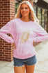 Relaxed Fit Football Graphic Crew Neck Pullover Sweatshirt