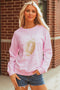 Relaxed Fit Football Graphic Crew Neck Pullover Sweatshirt