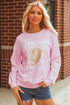 Relaxed Fit Football Graphic Crew Neck Pullover Sweatshirt