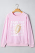 Relaxed Fit Football Graphic Crew Neck Pullover Sweatshirt
