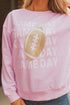 Relaxed Fit Football Graphic Crew Neck Pullover Sweatshirt