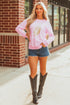 Relaxed Fit Football Graphic Crew Neck Pullover Sweatshirt