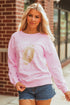 Relaxed Fit Football Graphic Crew Neck Pullover Sweatshirt