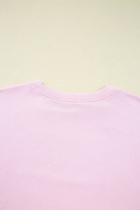 Relaxed Fit Football Graphic Crew Neck Pullover Sweatshirt