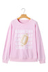 Relaxed Fit Football Graphic Crew Neck Pullover Sweatshirt