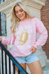 Relaxed Fit Football Graphic Crew Neck Pullover Sweatshirt