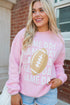 Relaxed Fit Football Graphic Crew Neck Pullover Sweatshirt