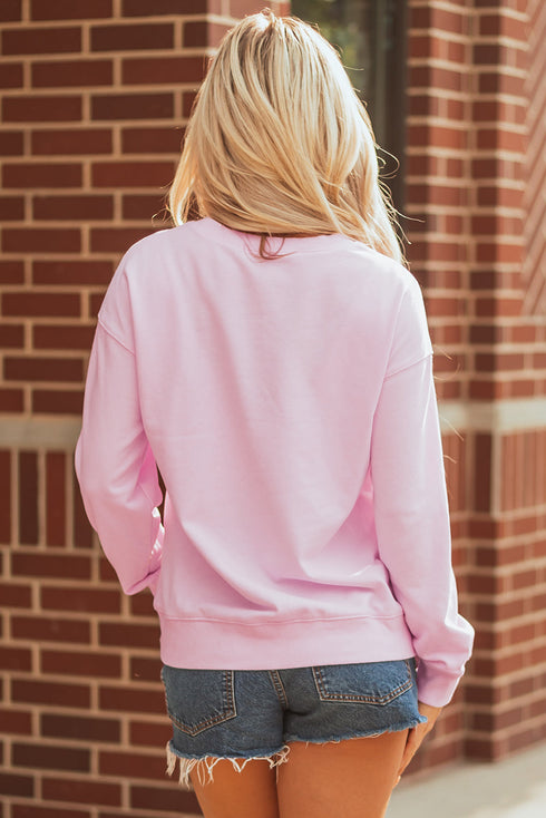 Relaxed Fit Football Graphic Crew Neck Pullover Sweatshirt