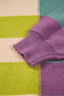 Relaxed Fit Geometric Block Stripe Crew Neck Sweater