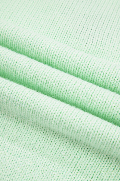 Relaxed Fit Geometric Panel V Neck Knit Sweater