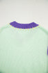 Relaxed Fit Geometric Panel V Neck Knit Sweater