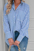 Relaxed Fit Gingham Pattern Button Down Shirt