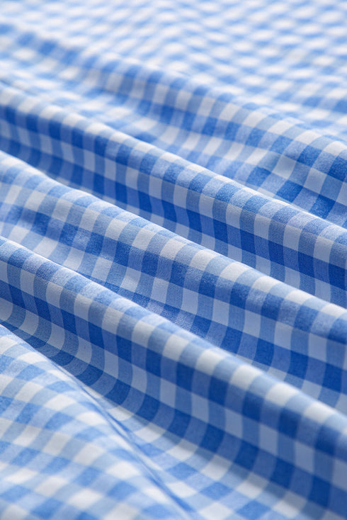 Relaxed Fit Gingham Pattern Button Down Shirt