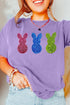 Relaxed Fit Glitter Bunny Graphic Short Sleeve Shirt