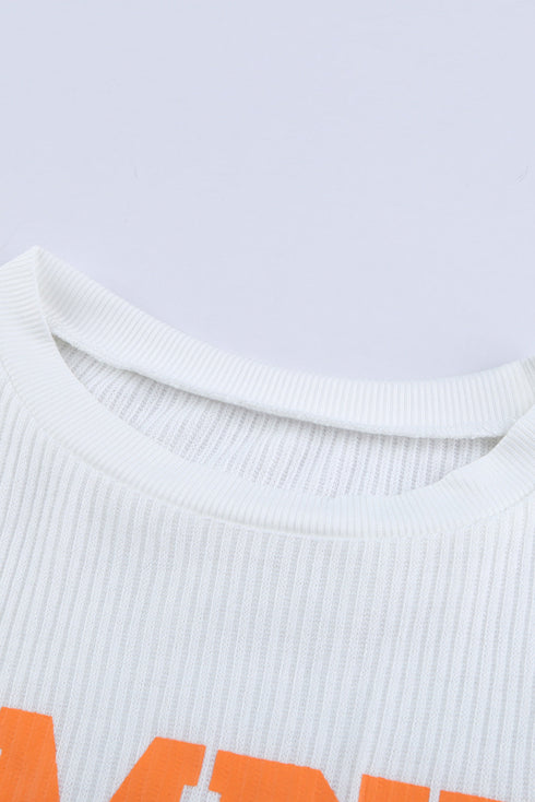 Relaxed Fit Graphic Print Crew Neck Pullover Top