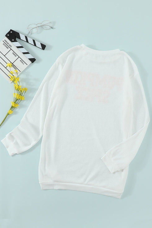 Relaxed Fit Graphic Print Crew Neck Pullover Top