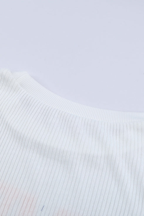 Relaxed Fit Graphic Print Crew Neck Pullover Top