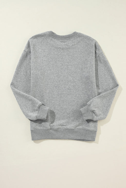 Relaxed Fit Graphic Print Crew Neck Sweatshirt