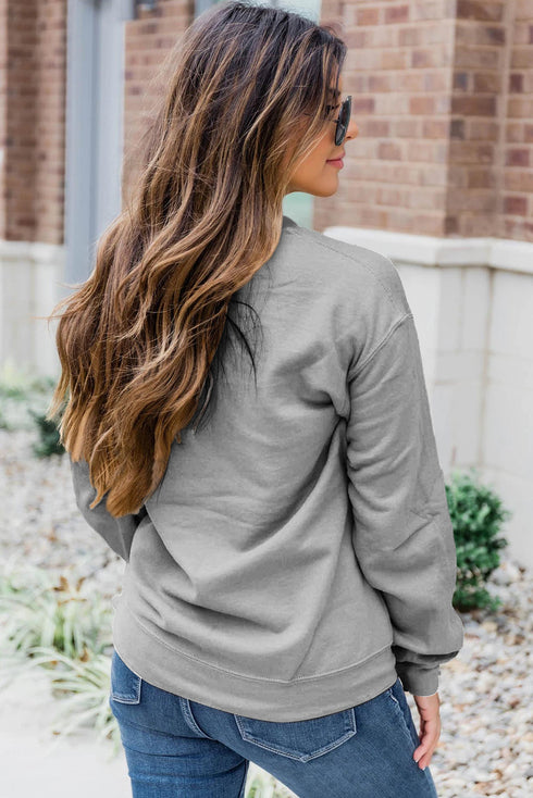 Relaxed Fit Graphic Print Crew Neck Sweatshirt