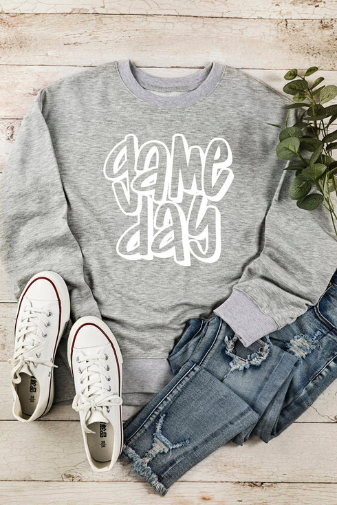 Relaxed Fit Graphic Print Crew Neck Sweatshirt
