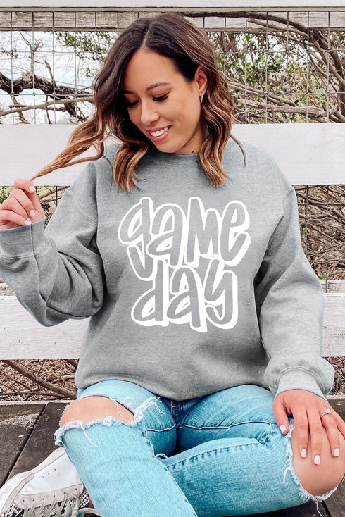 Relaxed Fit Graphic Print Crew Neck Sweatshirt