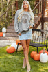 Relaxed Fit Graphic Skull Print Pullover Sweatshirt