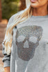 Relaxed Fit Graphic Skull Print Pullover Sweatshirt