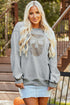 Relaxed Fit Graphic Skull Print Pullover Sweatshirt