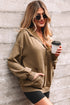 Relaxed Fit Half Zip Kangaroo Pocket Pullover