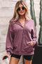 Relaxed Fit Half Zip Kangaroo Pocket Pullover