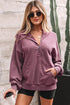 Relaxed Fit Half Zip Kangaroo Pocket Pullover