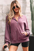 Relaxed Fit Half Zip Kangaroo Pocket Pullover