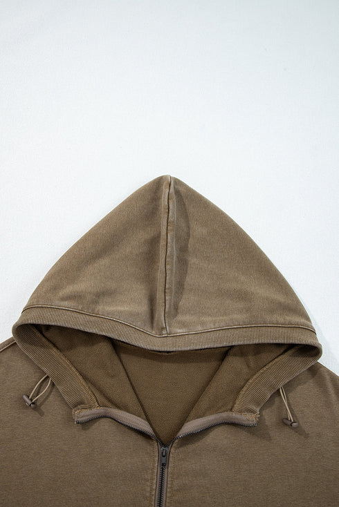 Relaxed Fit Half Zip Kangaroo Pocket Pullover