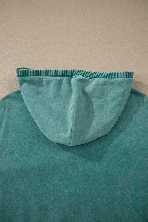 Relaxed Fit Half Zip Kangaroo Pocket Pullover