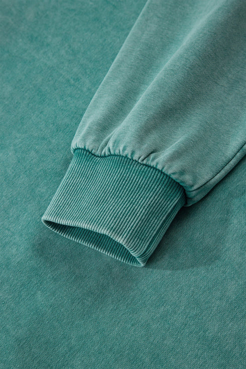 Relaxed Fit Half Zip Kangaroo Pocket Pullover