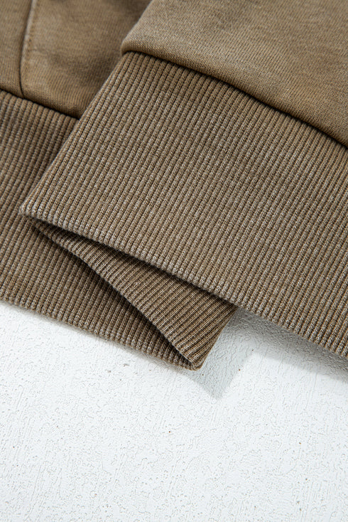 Relaxed Fit Half Zip Kangaroo Pocket Pullover