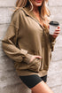 Relaxed Fit Half Zip Kangaroo Pocket Pullover