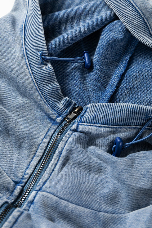 Relaxed Fit Half Zip Kangaroo Pocket Pullover
