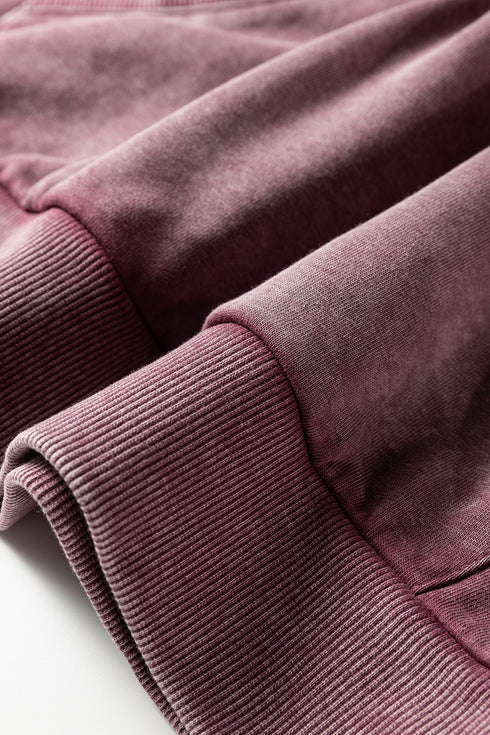 Relaxed Fit Half Zip Kangaroo Pocket Pullover
