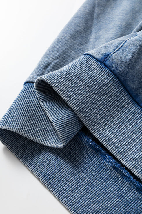 Relaxed Fit Half Zip Kangaroo Pocket Pullover