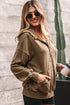 Relaxed Fit Half Zip Kangaroo Pocket Pullover