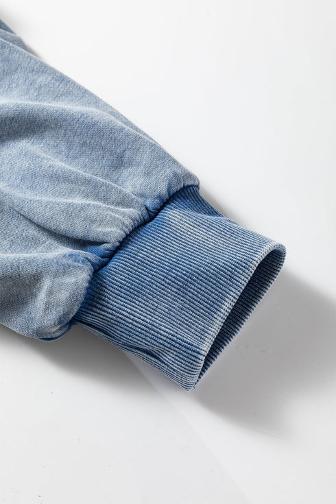 Relaxed Fit Half Zip Kangaroo Pocket Pullover