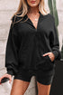 Relaxed Fit Half Zip Kangaroo Pocket Pullover