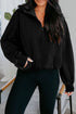 Relaxed Fit Half Zip Kangaroo Pocket Pullover