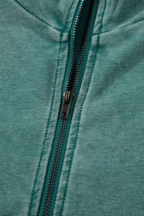 Relaxed Fit Half Zip Kangaroo Pocket Pullover
