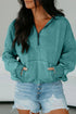 Relaxed Fit Half Zip Kangaroo Pocket Pullover