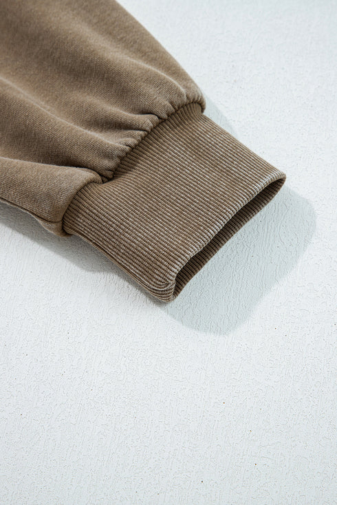 Relaxed Fit Half Zip Kangaroo Pocket Pullover